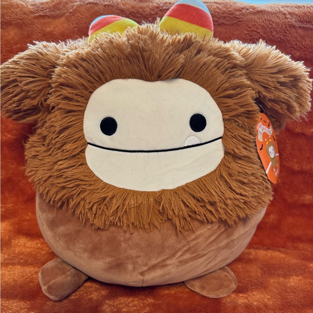 Squishmallow Benny the Bigfoot candy corn Halloween 12”
